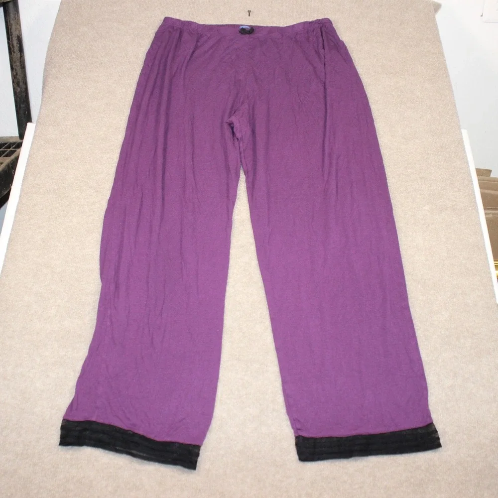 Simply Vera Vera Wang Intimates Purple Pajama Pants XL Black Mesh Trim Lounge